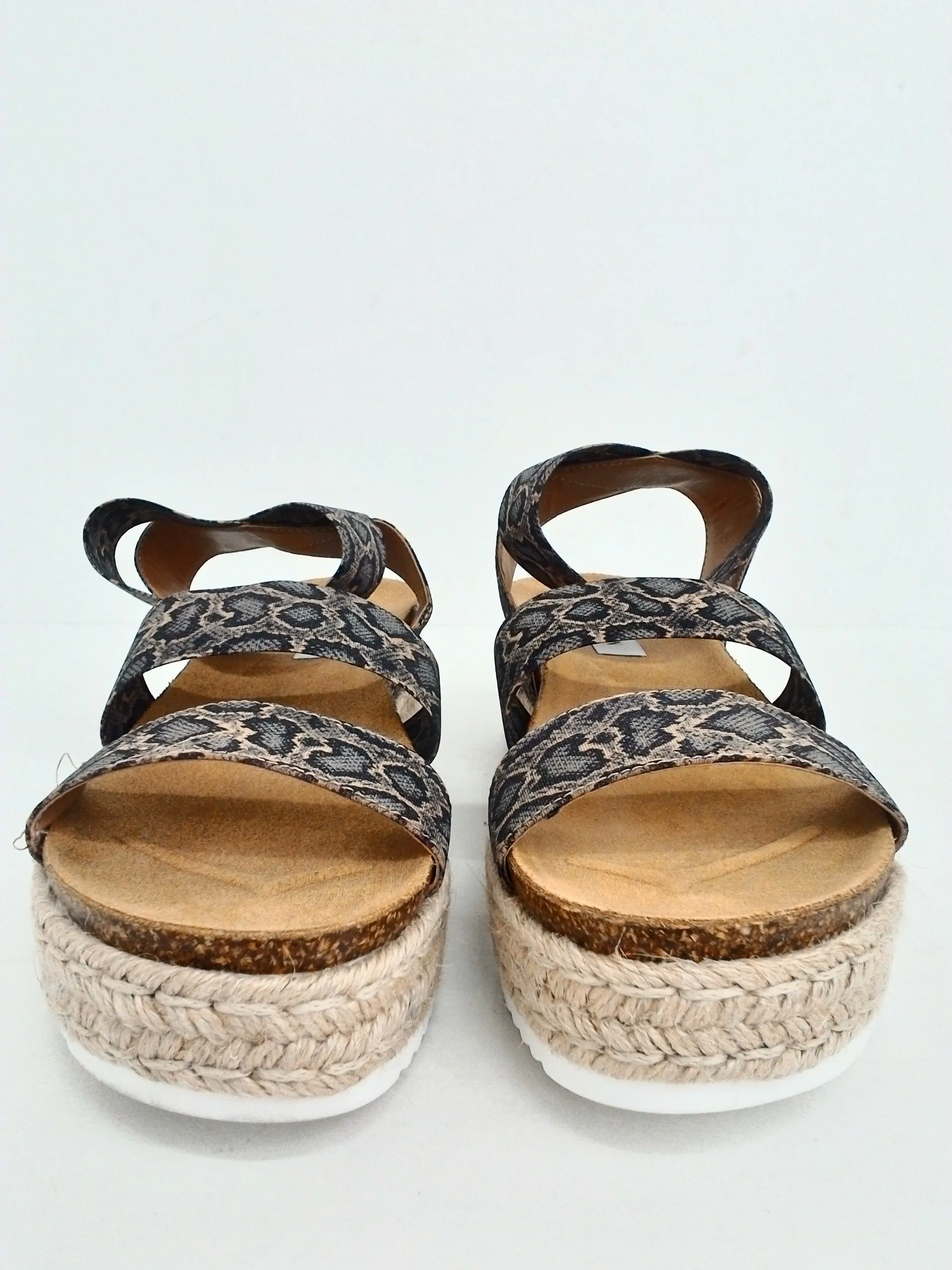 Steve Madden Women's Snake Print Grey Platform Sandals Size 9