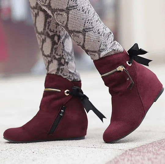 Suede Zipper Sorel Wedge Ankle Boots