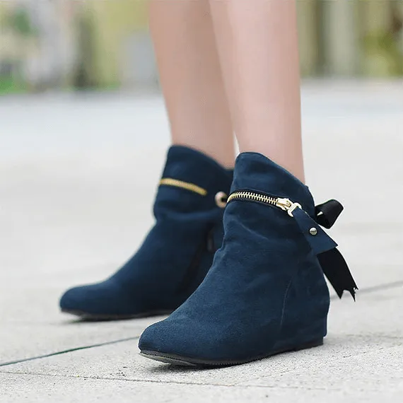 Suede Zipper Sorel Wedge Ankle Boots