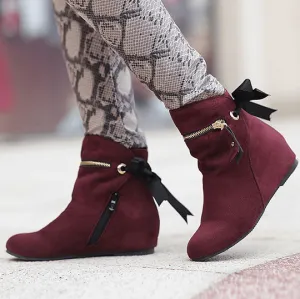 Suede Zipper Sorel Wedge Ankle Boots