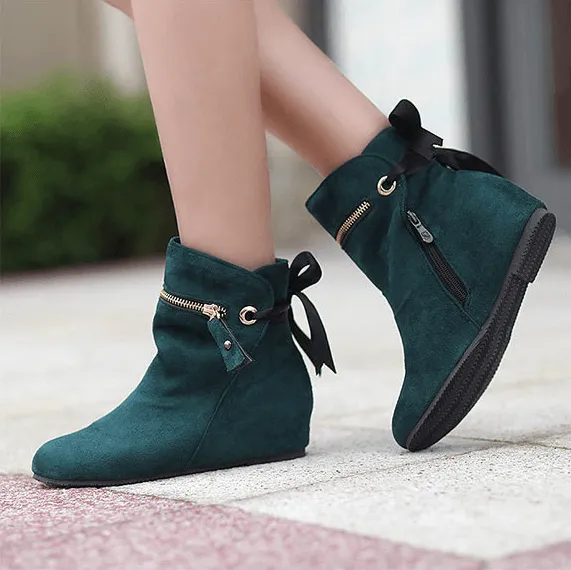 Suede Zipper Sorel Wedge Ankle Boots