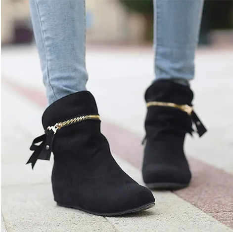 Suede Zipper Sorel Wedge Ankle Boots