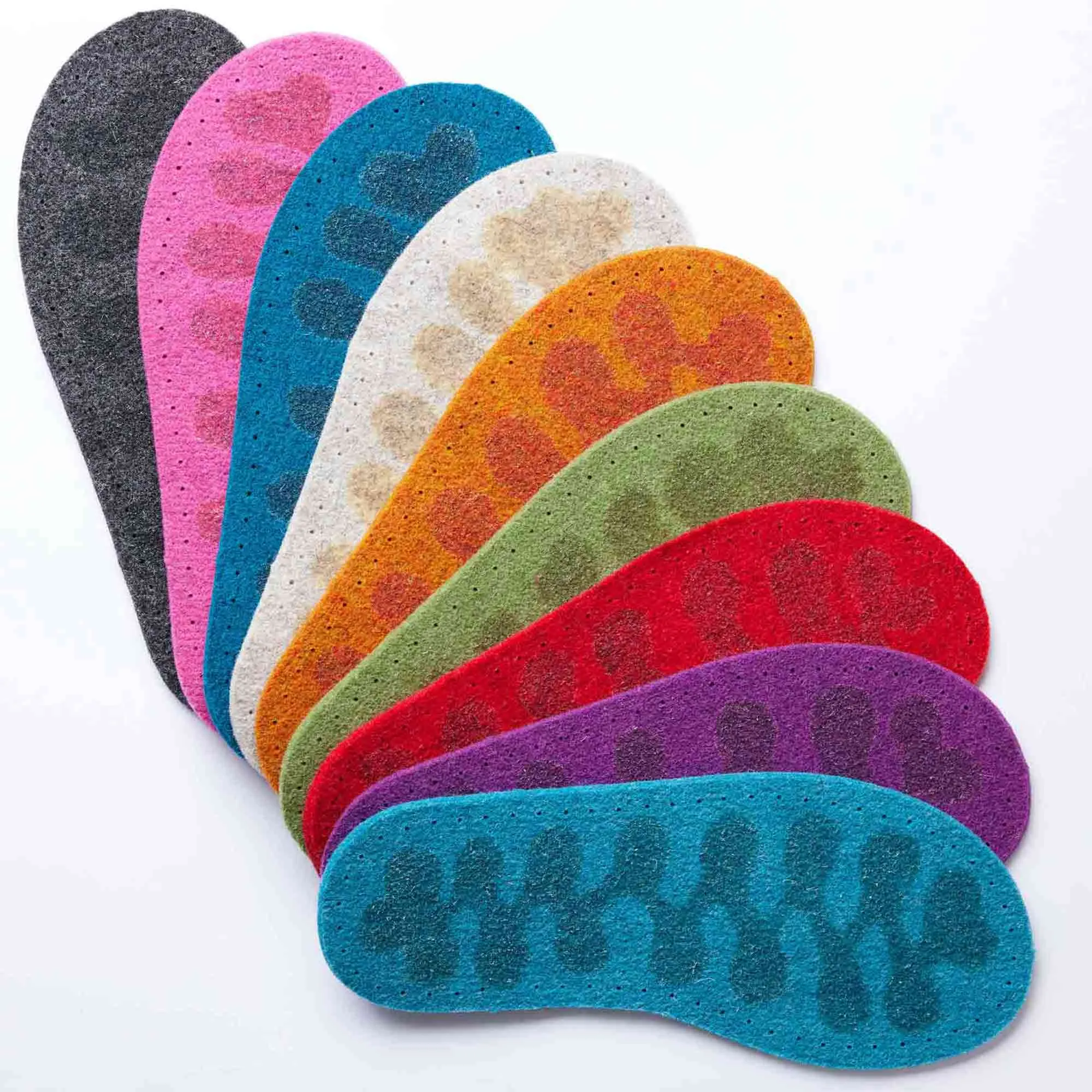 Thick Wool Felt Soles with Latex Grip  - Adult sizes