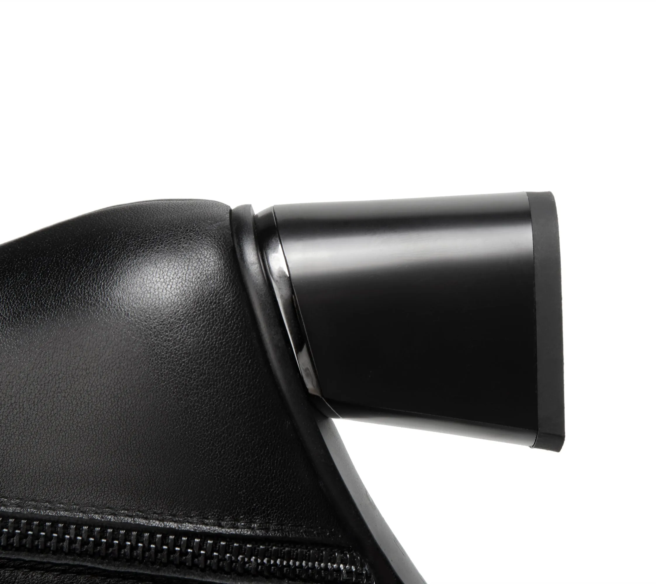 TinaCus Women's Round Toe Genuine Leather Handmade Dual Zippers Chunky Heels Classic Mid-Calf Boots