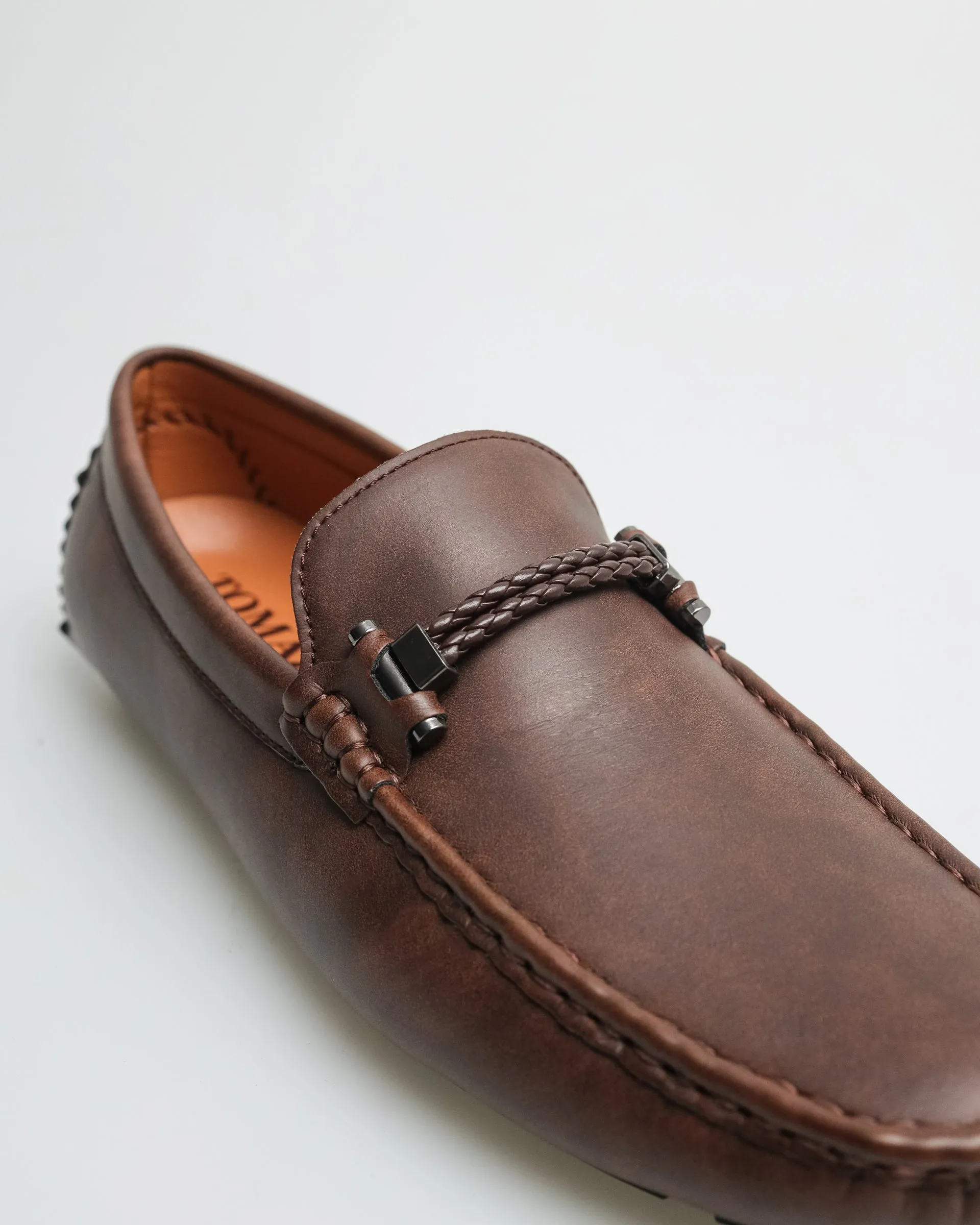 Tomaz C471 Men's Braided Buckle Moccasins