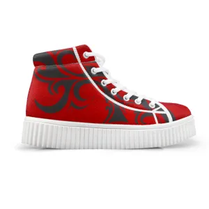 Tribal red - High-Top Platform Shoes