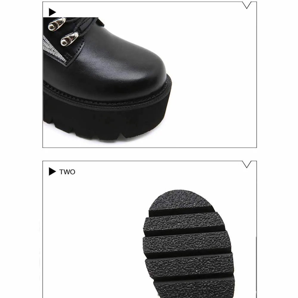 Vintage Chunky Heel Spiderweb Pattern Martin Boots