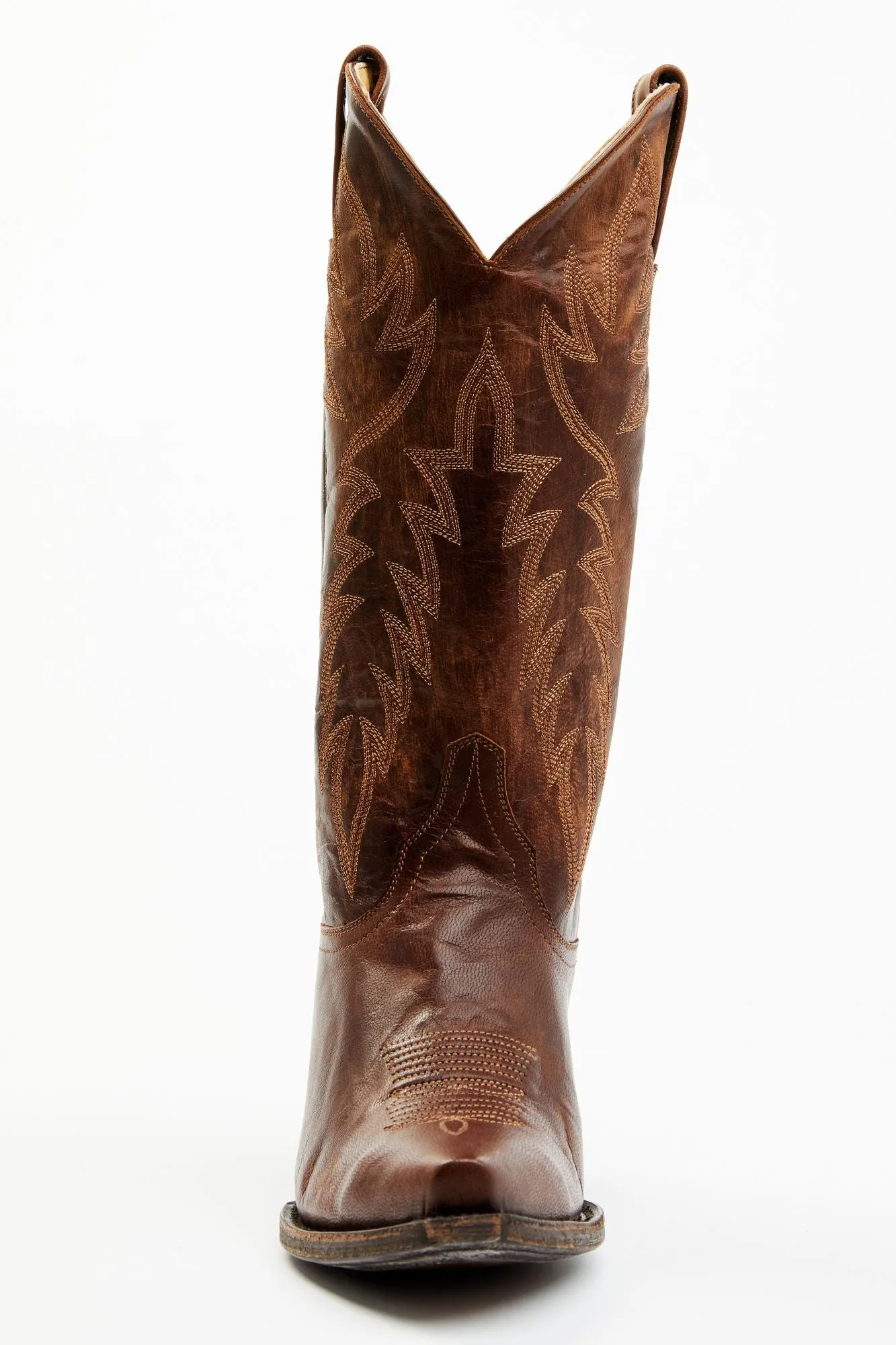 Wheeler Brass Brown Western Performance Boots - Snip Toe