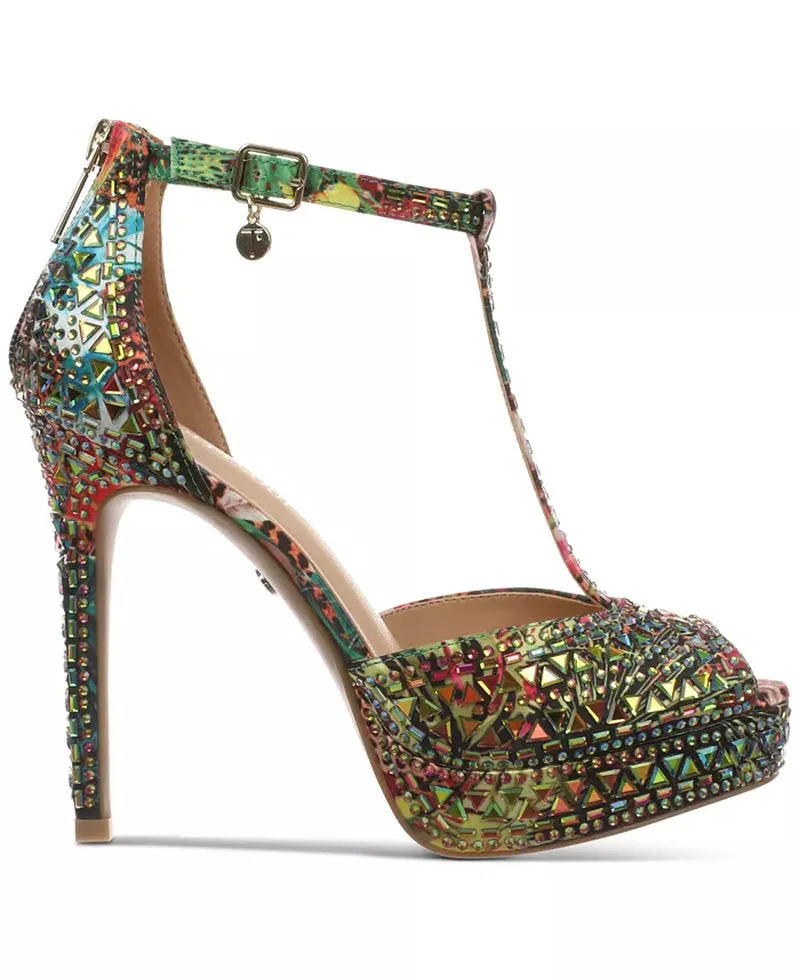 Women'S Chacey Embellished T-Strap Platform Pumps