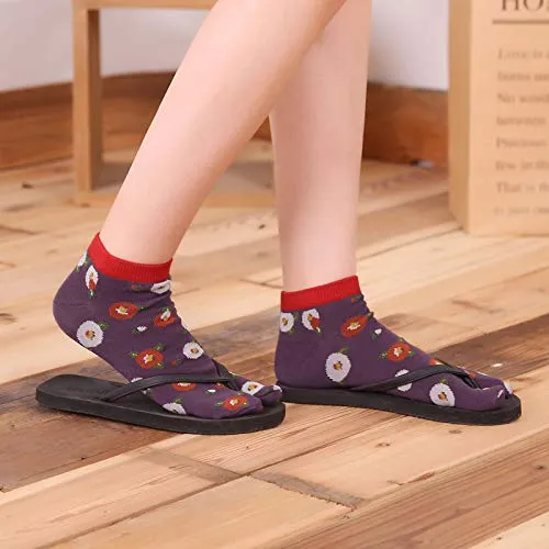 Women's Tabi Flip Flop Socks - 4 Pairs