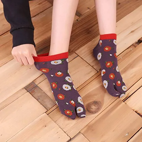 Women's Tabi Flip Flop Socks - 4 Pairs