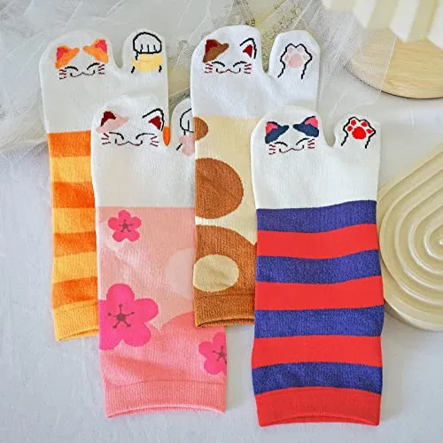 Women's Tabi Flip Flop Socks - 4 Pairs