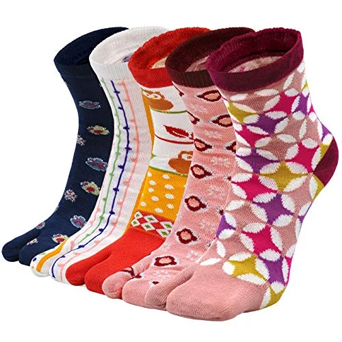 Women's Tabi Flip Flop Socks - 4 Pairs