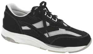 Women's Tour Mesh Lace Up Sneaker in Black / Silver