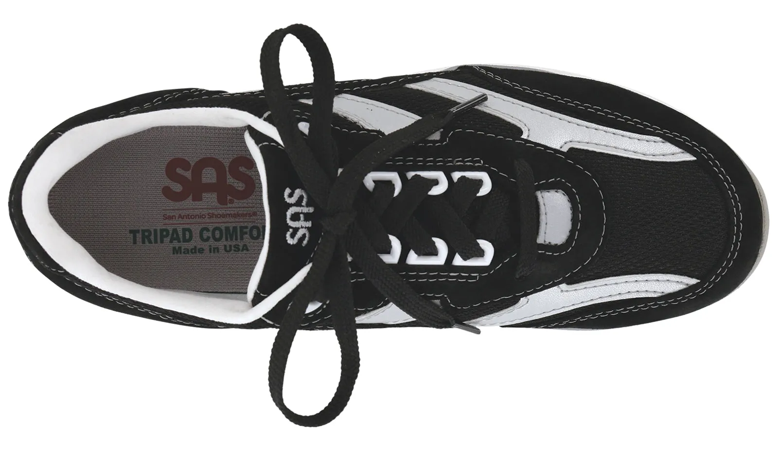 Women's Tour Mesh Lace Up Sneaker in Black / Silver