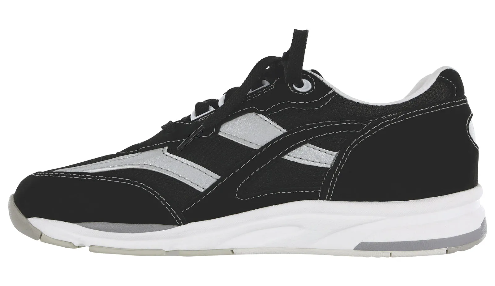Women's Tour Mesh Lace Up Sneaker in Black / Silver
